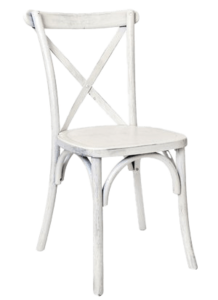 White Distressed Crossback Chair rental Long Island, NY