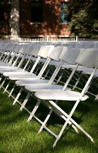 White Samsonite Folding Chair rental Long Island, NY