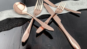 Siena Rose Gold Dinner Knife rental Las Vegas, NV