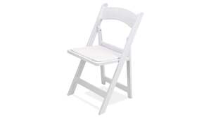 Resin Padded White Chair rental Las Vegas, NV