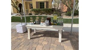 Napa Table 8'X40" (Lime Wash) rental Las Vegas, NV