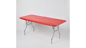 8' Plastic Tablecloth (Red) - Pack Of 5 rental Las Vegas, NV