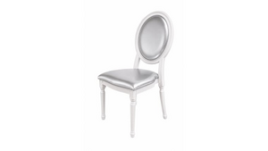 Louis Chair - White W/Silver Pad rental Las Vegas, NV