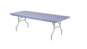 8' Plastic Tablecloth (Blue Gingham) - Pack Of 5 rental Las Vegas, NV