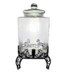 Glass Drink Dispenser with Black Stand rental Houston, TX