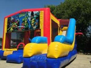 Bounce House Combo with Ninja Turtles Panel rental Houston, TX