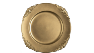 Champagne Vintage Acrylic Charger 13" rental Austin, TX