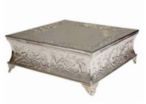 Square Silver Cake Stand rental Houston, TX