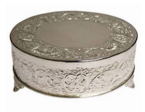 Round Silver Cake Stand rental Houston, TX