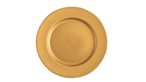Gold Beaded Acrylic Charger 13" rental Austin, TX