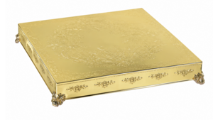 Square Claire Gold Cake Stand 18" rental Austin, TX