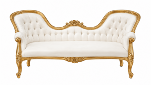 Gold And White Mandap Sofa rental Austin, TX