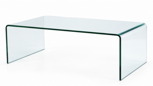 Melrose Clear Glass Coffee Table rental Austin, TX