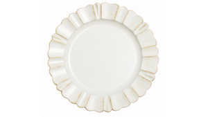 Ivory And Gold Scalloped Acrylic Charger 13" rental Austin, TX