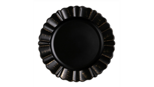 Black And Gold Scalloped Acrylic Charger 13" rental Austin, TX