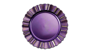 Lavender And Gold Scalloped Acrylic Charger 13" rental Austin, TX