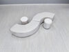 Naomi White Leather Curved Bench rental in Austin, TX