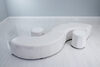 Naomi White Leather Curved Bench rental in Austin, TX