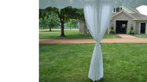 White Voille Tent Pole Drape rental Austin, TX