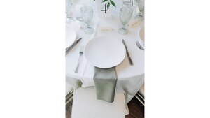 White 90"X90" Polyester Overlay rental Austin, TX