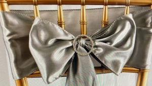 Spandex Banquet Chair Cover - Metallic Silver rental Austin, TX