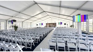 20M X 60M Clearspan White Structure Tent rental Austin, TX