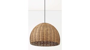 Half Moon Rattan Pendant Light rental Austin, TX