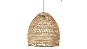 Almond Rattan Pendant Light rental Austin, TX