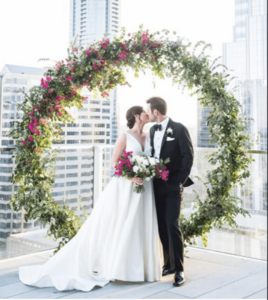 80" Round Gold Arch Bundle rental Austin, TX