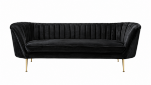 Lindy Black And Gold Modern Sofa Bundle rental Austin, TX