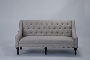 Abby Ivory Tufted Velvet Loveseat Bundle rental Austin, TX