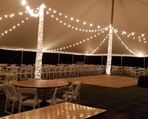 Center Pole Fabric Drape - Lit rental Milwaukee, WI