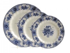 English Country Blue Rose China Dinnerware rental Milwaukee, WI