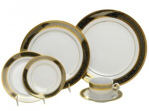 Platinum With Gold Band Dinnerware rental Milwaukee, WI