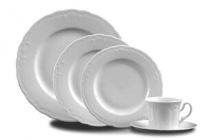 White Julia Dinnerware rental Milwaukee, WI