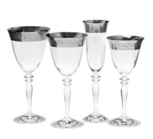 Murano Silver Edge Glassware rental Milwaukee, WI