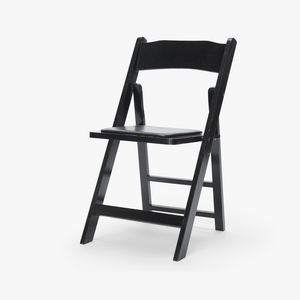 Black Wood Folding Chair w/ Padded Seat rental Los Angeles, CA