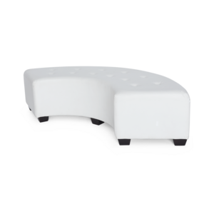 7' Curved Lounge Bench, Tufted, White rental Los Angeles, CA