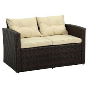 Brown Wicker Loveseat rental Los Angeles, CA