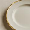White with Gold Rim Dinner Plate rental in New Orleans, LA