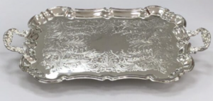 Silver Rectangle Tray rental Austin, TX