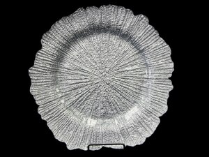 Glass Silver Sponge Charger rental Philadelphia, PA