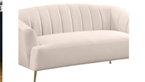 Blush Velvet Loveseat rental Denver, CO