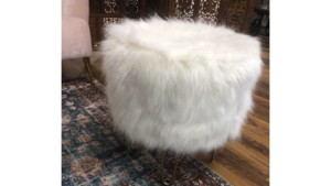 White Small Ottoman rental Denver, CO