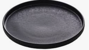 Black Textured Dinner Plate rental Denver, CO