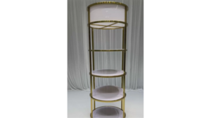 Circular Gold Display Shelf rental Denver, CO