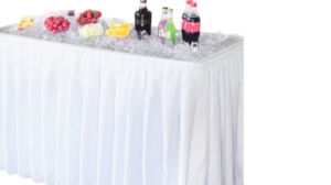 Skirted Ice bin Table rental Denver, CO