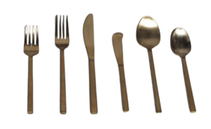 Contemporary Brushed Gold Flatware rental Chicago, IL