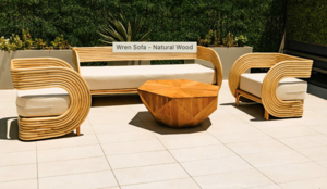 Natural Wood Frame Lounge rental Phoenix, AZ
