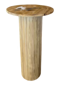 Natural Wood Fluted Cocktail Table rental Phoenix, AZ